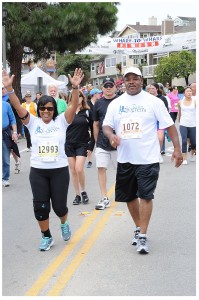Betty and husband at the finish line